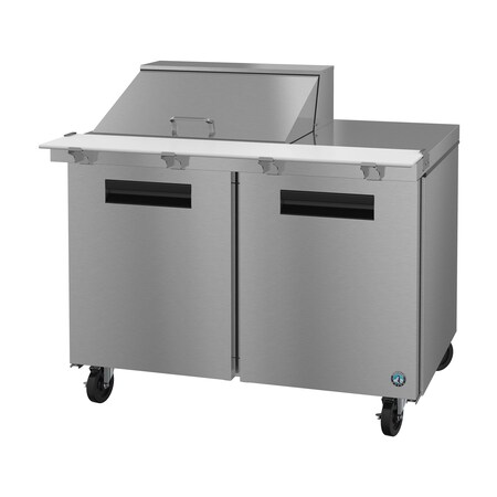 Hoshizaki Refrigerator, Two Section Mega Top Prep Table, Stainless Doors,  SR48B-12M